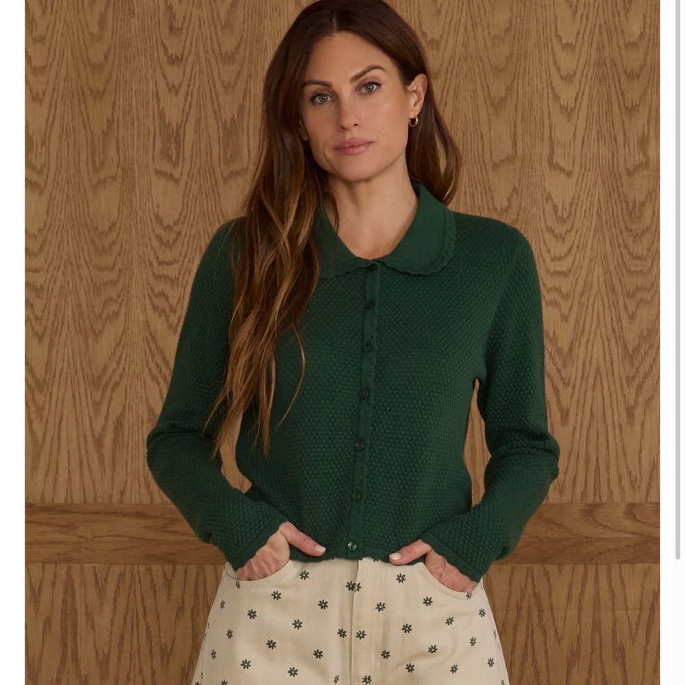 Green Collared Cardigan